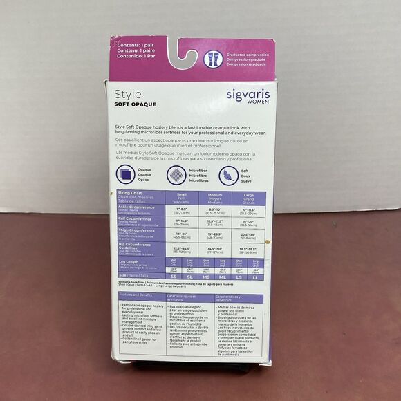 Sigvaris 30-40 mmHg Nude Beige Size ML Soft Opaque Compression Hosiery 843PMLO35 - Picture 5 of 10